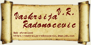Vaskrsija Radonoćević vizit kartica